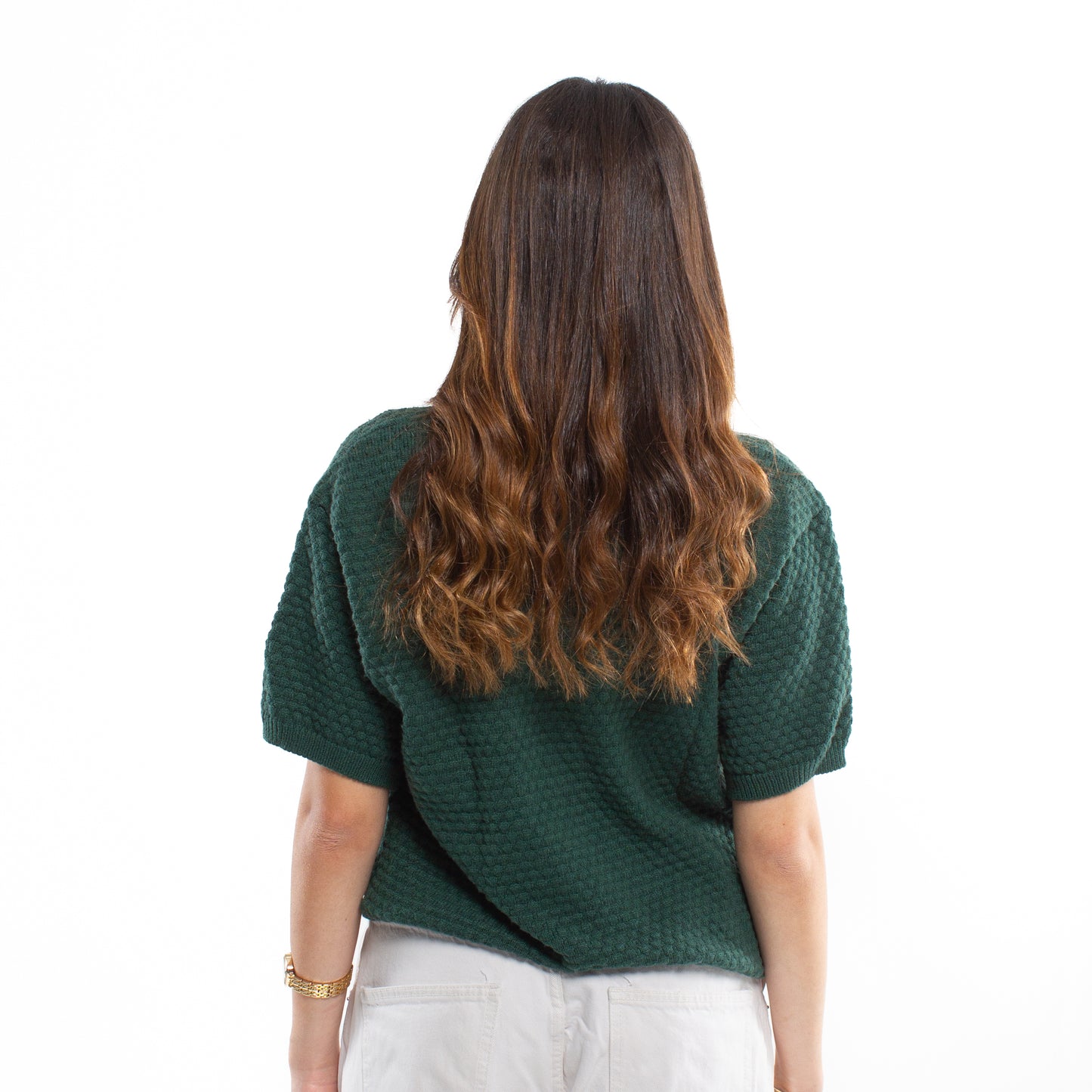 Crochet Knit Olive T-shirt
