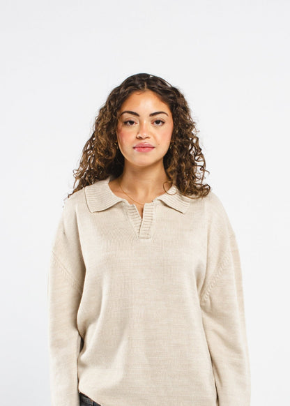 Beige Knitted Polo