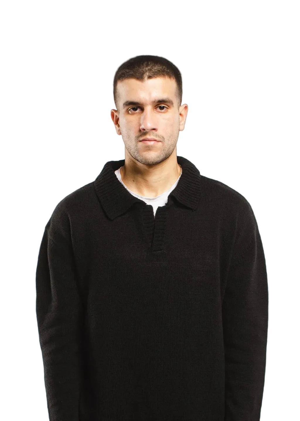 Black Knitted Polo