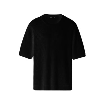 Crochet Knit Black T-shirt