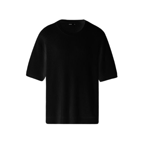 Crochet Knit Black T-shirt