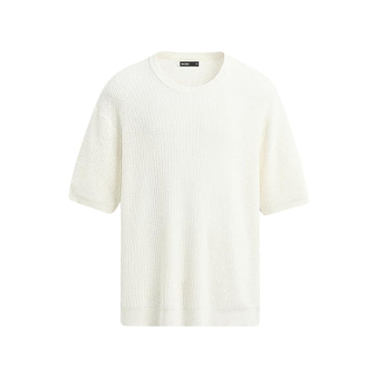 Crochet Knit White T-shirt