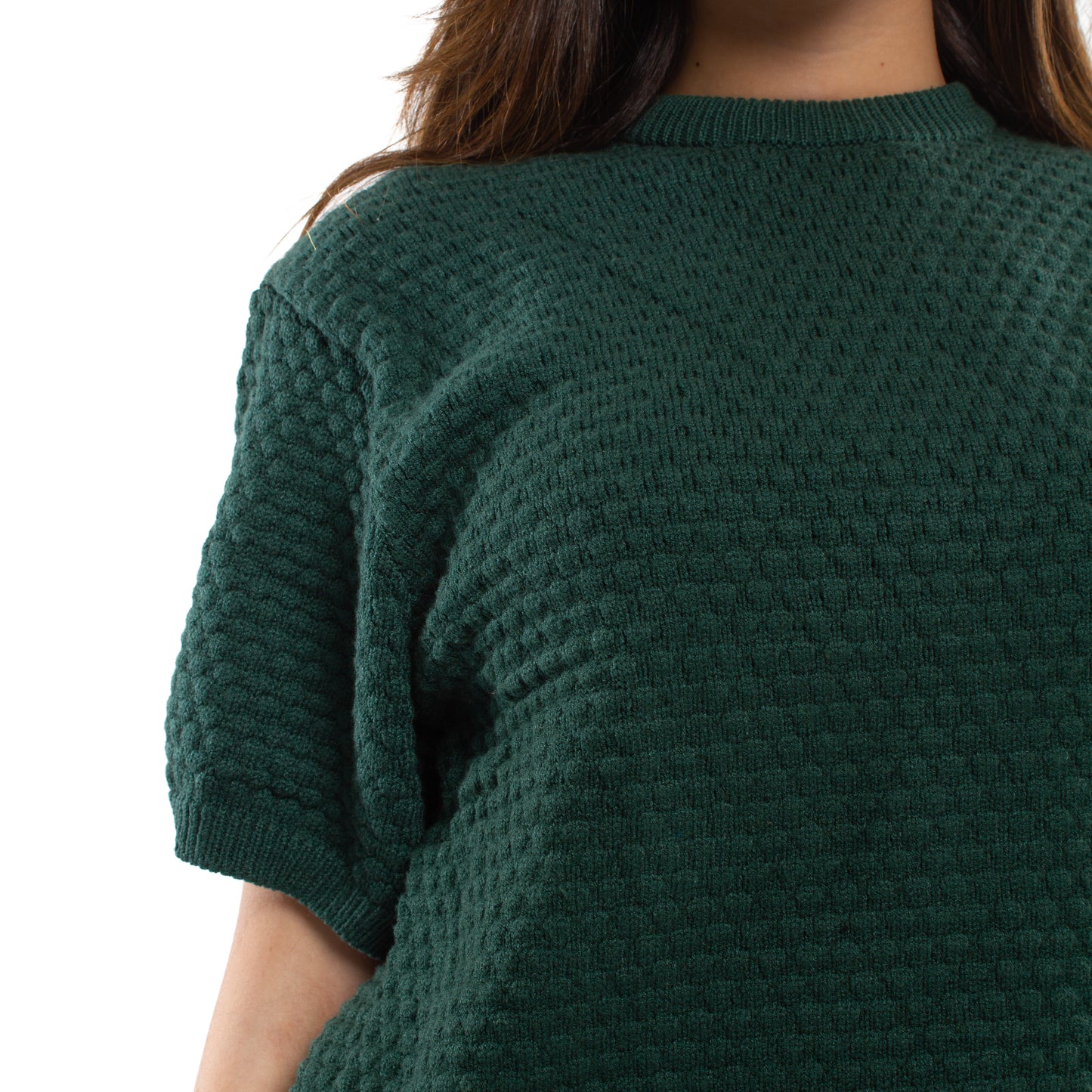 Crochet Knit Olive T-shirt