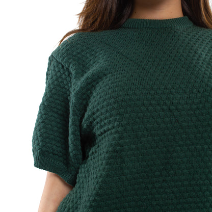 Crochet Knit Olive T-shirt