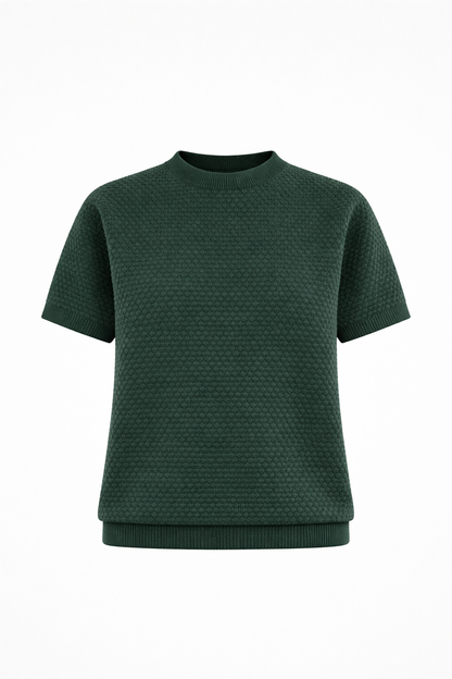 Crochet Knit Olive T-shirt