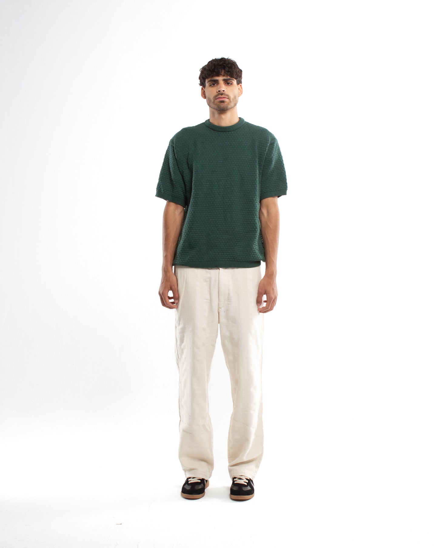 Crochet Knit Olive T-shirt