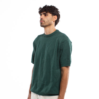 Crochet Knit Olive T-shirt