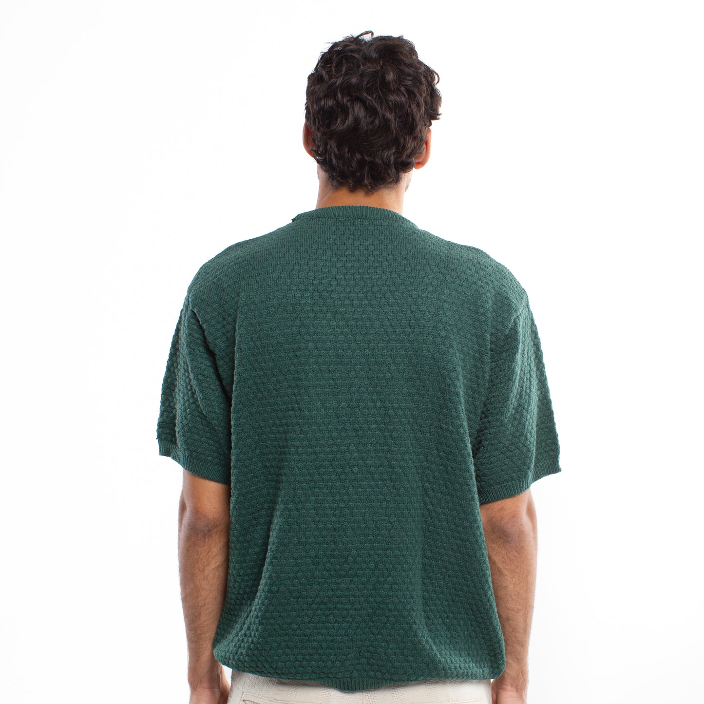 Crochet Knit Olive T-shirt