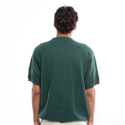 Crochet Knit Olive T-shirt