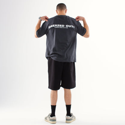 CHARCOAL 'GREAZED OUT' TEE