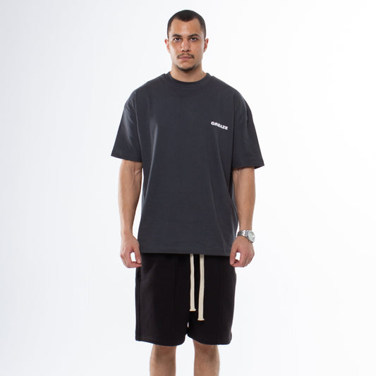 CHARCOAL 'GREAZED OUT' TEE