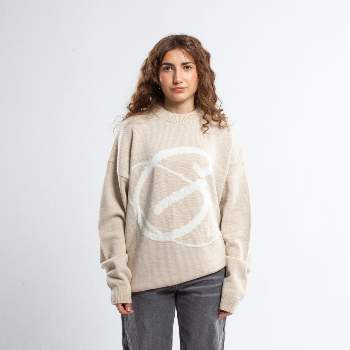 GREAZE BEIGE KNIT SWEATER