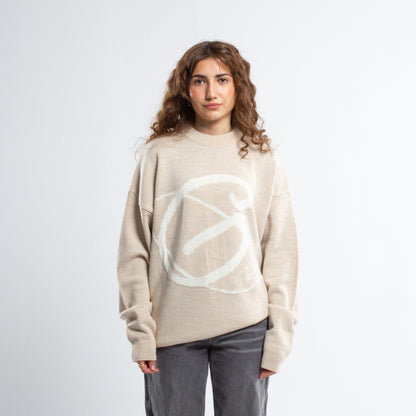 GREAZE BEIGE KNIT SWEATER