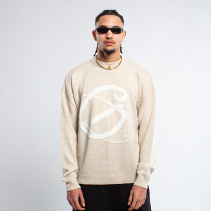 GREAZE BEIGE KNIT SWEATER