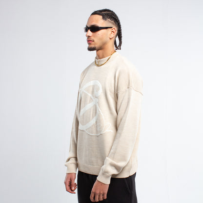 GREAZE BEIGE KNIT SWEATER