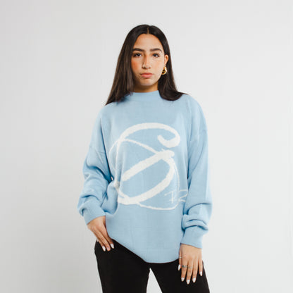 GREAZE BLUE KNIT SWEATER