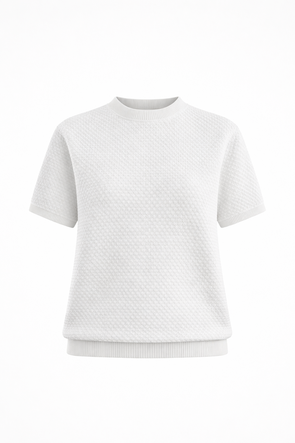Crochet Knit White T-shirt